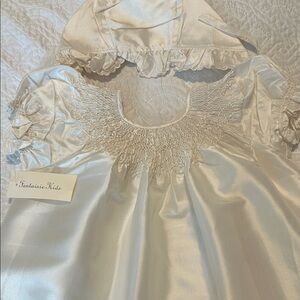 Cream Dress with Bonnet